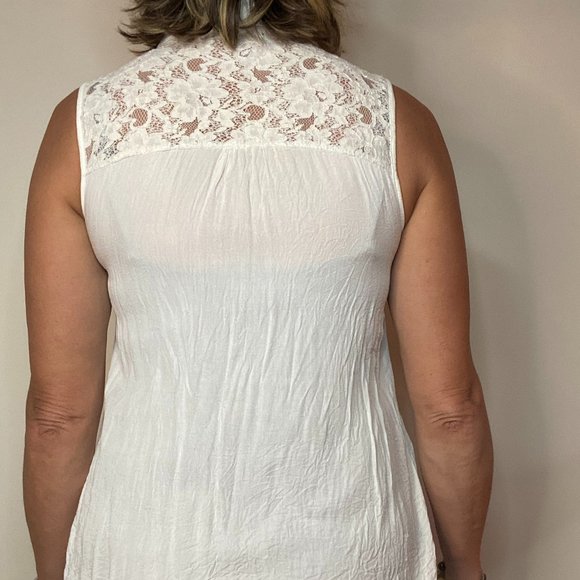 White Blousy Tank - Picture 2 of 4